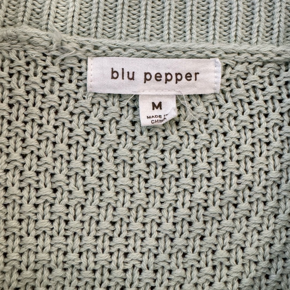 BLU Pepper Sage Green Cardigan Sweater Size Medium - Picture 5 of 7